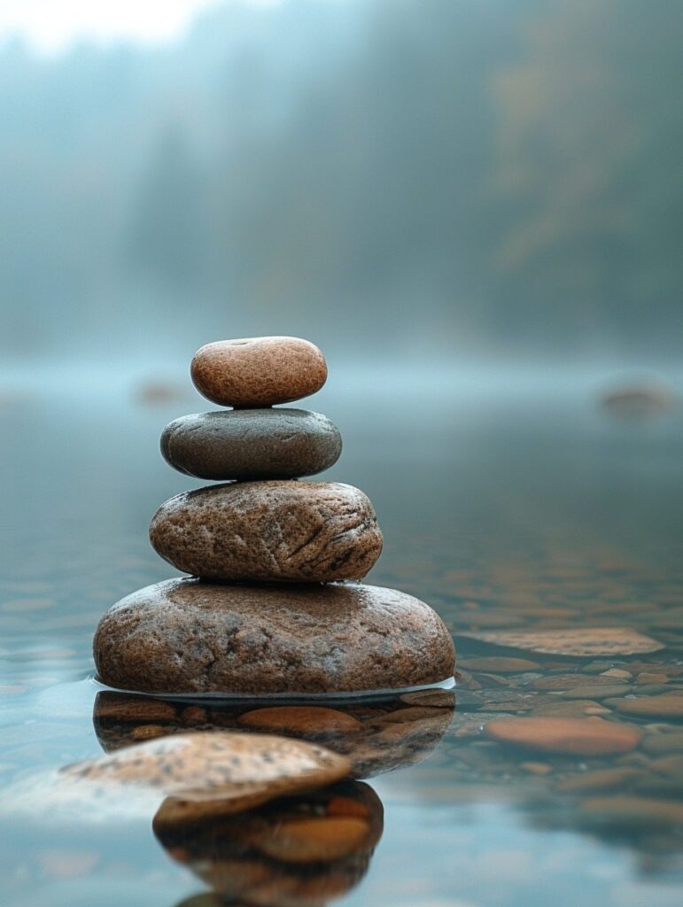 Камни в равновесии на воде — символ внутреннего баланса и гармонии
